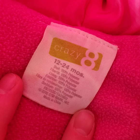 Crazy 8 Toddler Girls Pink Polka Dot Puffer Coat Size 12-24 Months - Picture 7 of 7